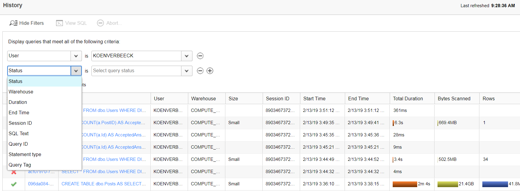 Cool Stuff in Snowflake – Part 6: Query History | Under the kover of ...